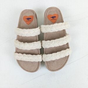 Rocket Dog Slip On Shoes Sandals with Braided Cream Straps Size 6